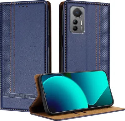 Produktbild von Handyhülle für Xiaomi 12 Lite Leder Flip Klappbare Schutzhülle mit Standfunktion Blau