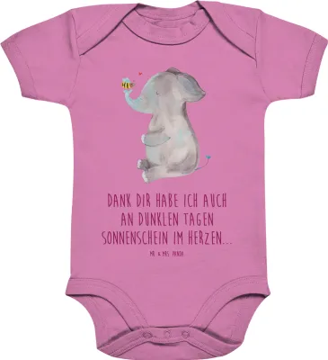 Produktbild von Mr. & Mrs. Panda Einteiler Elefant Biene 6. - 12. Monat - Bubble Gum Pink - Geschenk, Lustige Sprüche, babykleidung body, Liebe, Heiratsantrag, Babybody, Liebesspruch