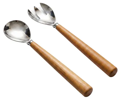 Immagine prodotto di Posate da insalata Akira 2 | Set da 2 pezzi in legno di acacia e acciaio inossidabile, lunghezza 30 cm