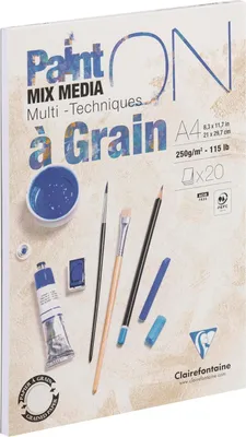 Produktbild von Clairefontaine 3329689750493, Kunstdruckpapierblock, 250 g/m², 20 Blätter