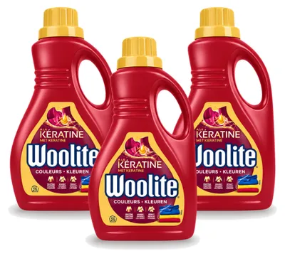 Produktbild von 3 x Woolite Color Flüssigwaschmittel mit Keratin für Buntwäsche, 1,5 l - Vorteilspackung - 3 Stücke
