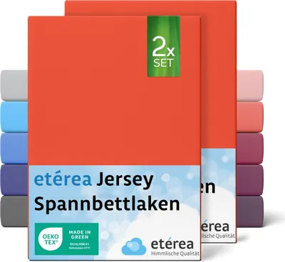 Obrázek produktu pro sada 2 jersey prostěradel Terra 60x120 cm - 70x140 cm - ETÉREA Jersey prostěradlo ze 100% bavlny - rozměr 60x120 cm - 70x140 cm - barva Terra