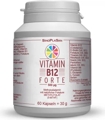 Obrázek produktu pro Vitamin B12 Forte 500 μg metylkobalamin kapsle 60 kapslí
