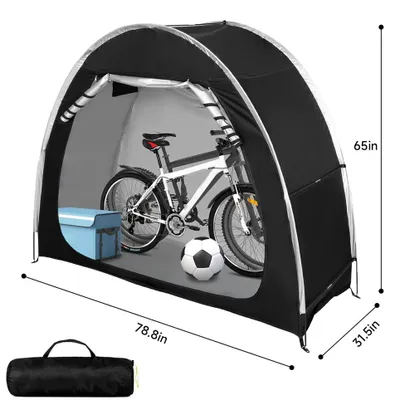 Produktbild von Fahrrad-Aufbewahrungszelt - Fahrradschutz für 1–2 Fahrräder - Tragbar - Wasserdicht - Faltbar - Oxford-Gewebe - 220 x 150 x 185 cm
