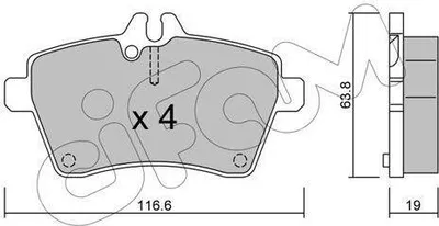 Produktbild von CIFAM 822-646-0 Bremsbeläge Satz Vorne Bremsklötze passend für MERCEDES-BENZ A-Klasse (W169) B-Klasse (W245)