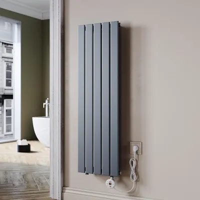 Imagen del producto de SONNI, radiador eléctrico de pie, de una sola pared, color antracita, 376 x 1200 mm