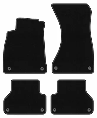 Image de Tapis de sol en moquette pour Audi A4 B9 2015- (Sportback/berline/break) – jeu 4 pièces, noirs, sur mesure – Wielganizator BASIC