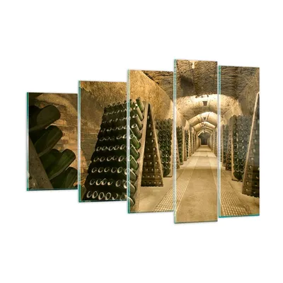 Produktbild von Bilder auf glas - Weinkeller Flaschen Keller - 150x100cm - Glasbilder - Wandbilder - Kunstdruck - zum Aufhängen bereit - Wanddekoration aus Glas - Glas Bilder - Wandbild auf Glas - GEG150x100-0366