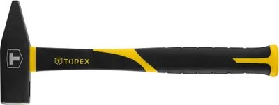 Produktbild von TOPEX Vorschlaghammer 1000 g, Kopf aus gehärtetem Stahl und Griff aus Fiberglas mit Gummigriff, ideal für professionelle Handwerker, für Montage- und Bauarbeiten, langlebig, temperaturbeständig