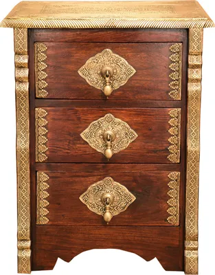 Produktbild von Orientalische Kommode – Holzkommode mit 3 Schubladen