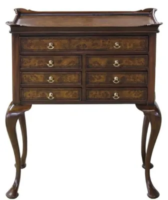 Zdjęcie produktu dla Casa Padrino luksusowa secesyjna komoda na biżuterię brązowa / ciemnobrązowa 61 x 35 x h. 72 cm - Szafka na biżuterię z 7 szufladami
