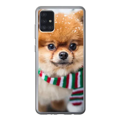 Produktbild von MuchoWow® Handyhülle Schutzhülle Hülle für Samsung Galaxy A52 5G Hund - Halstuch - Schnee Silikon Softcase Handy Hülle - Umschlag