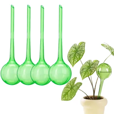 Productafbeelding van Watergiftkegels, set van 4 – Ø 8 cm, 27 cm lang, gecontroleerde waterafgifte tot 2 weken, geschikt voor potplanten en bloempotten, tuingereedschap – Groen