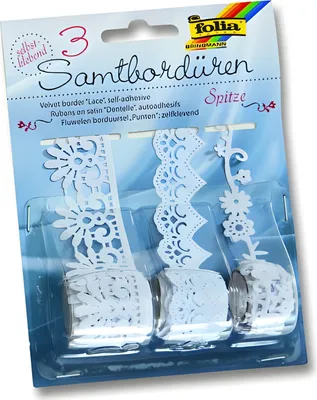 Produktbild von Folia Velour Ribbon, Weiß, Junge/Mädchen, Erwachsene/Kinder, Sichtverpackung