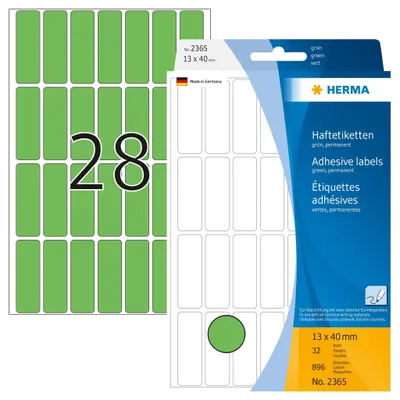 Produktbild von Vielzwecketiketten grün 13x40 mm Papier matt 896 St.