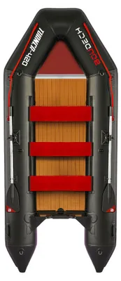 Image de Turner 420 - Bateau Pneumatique Tender Gonflable 4,2 m pour 5+1 Personnes avec Rames et Accessoires, Plancher en Bois Synthétique Noir