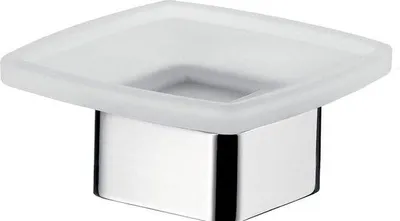Imagen del producto de Dispensador de jabón de cristal, accesorio de baño, acabado cromado satinado