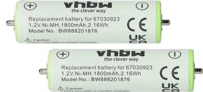 Two batteries are shown side-by-side against a white background.