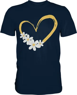 Produktbild von Gänseblümchen Herz Garten Shirt Gärtner – Navy / 5XL