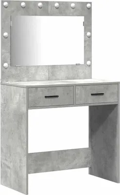 Immagine prodotto di vidaXL Comò da trucco, 2 pezzi, grigio, 78,5 x 41 x 135 cm, materiale in legno