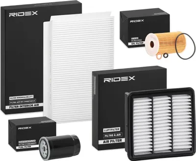 Produktbild von RIDEX Filterset Inspektionspaket Filtersatz für HYUNDAI i30 (FD) für KIA CEE'D Schrägheck (ED)