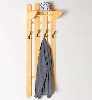 Produktbild von Garderobe Kiefer massiv Vollholz natur Junco 342 – Abmessung 150 x 50 x 33 cm