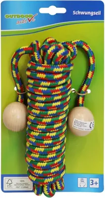 Produktbild von Springseil Spielzeug mit Holzkugeln 5 Meter lang für draußen