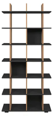 Image de CALICOSY - Bibliothèque 10 niches structureReproduction chêne  L80 x H175 cm - ARVID