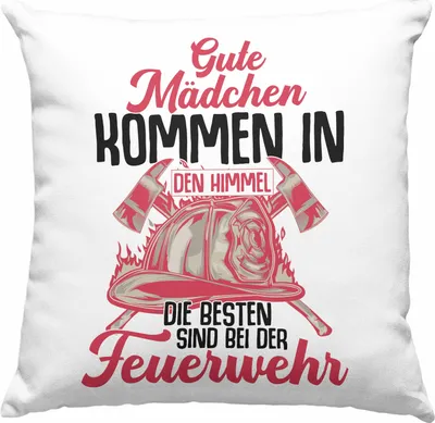 Produktbild von Trendation - Feuerwehr Frau Deko-Kissen mit Füllung 40x40 Geschenk Frauen Feuerwehrfrauen Spruch Geschenkidee (Grün)