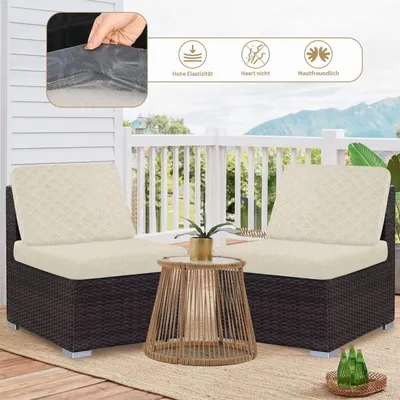 Produktbild von Sitzkissenbezüge für Gartenmöbel, wasserdicht, 3-Sitzer, Beigemuster