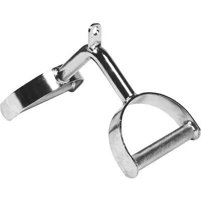 Produktbild von GORILLA SPORTS® Trizeps Griff - Hufgriff, V-Form, bis 200 kg Belastbar, gerändelt, aus Chrom - Rudergriff, Parallelgriff, Trizepsgriff, Kabelzuggriff, Pull Down Griff, Latzug, Krafttraining