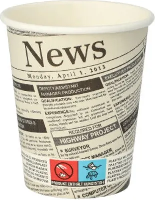 Image de STARPAK 86809 50 STARPAK gobelets à café jetables Newsprint 0,2 l