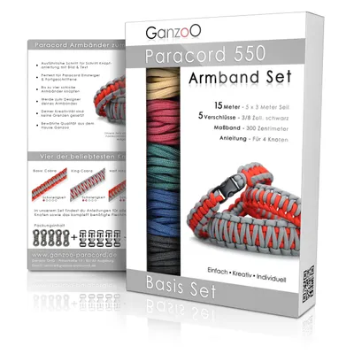 Produktbild von Paracord 550 Armband Set selbst knüpfen, Bastelset, Knüpfset, DIY Bracelet, Herbst