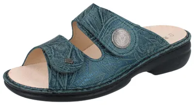 Produktbild von FINN COMFORT Sansibar Damen Pantolette petrol gemustertes Glattleder - Größe: 40