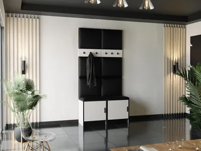 Obrázek produktu pro KIER FURNITURE Šatní skříň, bílá +  černá - 106,4x205x39cm