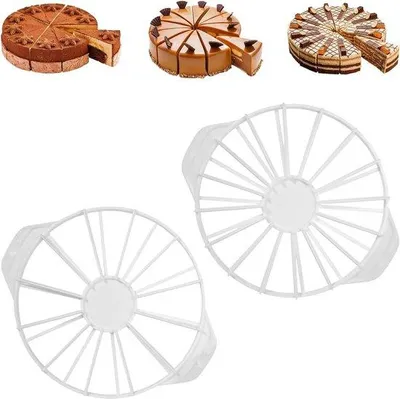 Productafbeelding van Cake Divider Set van 2 Stuks voor Ronde Taarten - Cake Snijhulp en Taartverdelers voor Perfecte Porties en Mooi Snijden