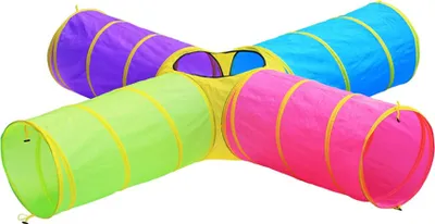 Zdjęcie produktu dla Tunel do zabawy Buxibo 4 wyjścia - tunel do raczkowania - zabawka dla dzieci/zabawka do domu/zabawka na zewnątrz - 250 x 46 cm