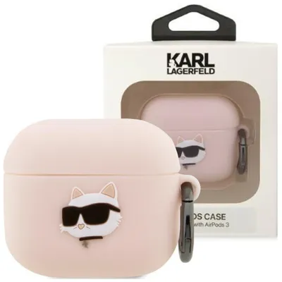Produktbild von Karl Lagerfeld Silikon NFT Choupette Kopf 3D - Fall AirPods 3 (różowy)