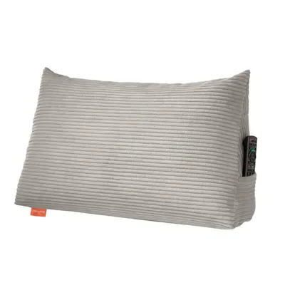 Immagine prodotto di Cuscino per la schiena in tessuto effetto corda, 70 cm di larghezza, con tasca laterale, cuscino a cuneo per letto e divano, grigio pietra, sleepling