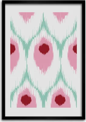 Produktbild von Bild - Bilderrahmen - 50 cm x 70 cm - MDF - Rahmen - Wandkunst Pfau-Muster