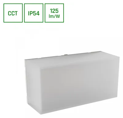Image de Spectrum LED Luminaire extérieur Applique murale Scatollo Blanc 22x10cm IP54 8W 1000lm CCT 3000K/4000K/6000K