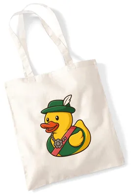 Produktbild von Huuraa Jutebeutel Quietscheente Schützenkönigin Gummiente Schützenfest 10 Liter Natural Baumwolle Tasche Geschenkidee