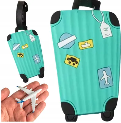 Immagine prodotto di Etichetta bagaglio per viaggi, valigie, aerei, TURCHESE