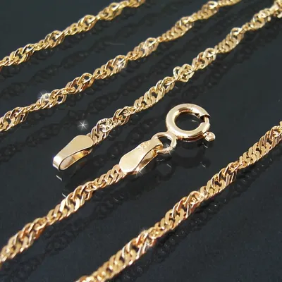 Produktbild von Kette Singapurkette 925 Silber Gold 2mm Niklarson 50cm G18020-50