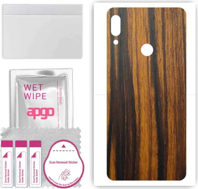 Produktbild von apgo Rückseite Schutzfolie, Skin, kompatibel mit Lenovo K5 Pro, Hinten Displayschutzfolie aus Vinylfolie, kratzfest, einfache Montage - Tigerwood