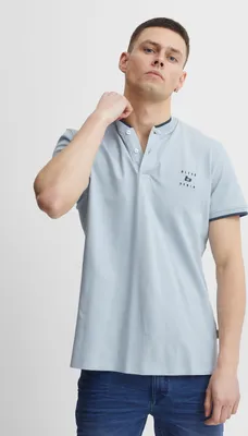 Produktbild von Blend 20715179 Polo Herren Poloshirt Polohemd Stehkragen mit Knopfleiste Hochwertiger Baumwoll-Pique Regular Fit