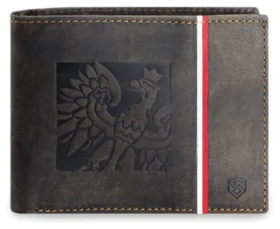 Zdjęcie produktu dla STEVENS portfel męski skóra naturalna nubuk brązowy 11,5x9x2 cm RFID