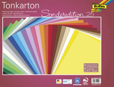 Image de folia 612235/25 99 folia Carton d'argile, (L)350 x (H)500 mm, 220 g, assorti