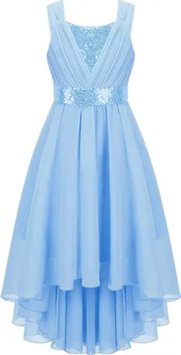 Immagine prodotto di Eleganza scintillante: abito da principessa in fiore per bambina con paillettes - Matrimonio, festival e festa - Taglia 152 cm