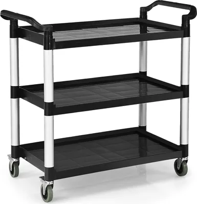 Produktbild von KOMFOTTEU Servierwagen mit 3 Ebenen, Küchenwagen mit Rädern und Griffen, Allzweckwagen & Mehrzweckwagen für Küche, Lager, Büro